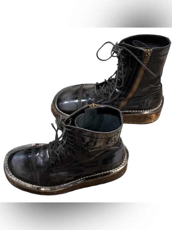 Acne Studios Patent Leather Combat Boots EU 43 Black Platform Lug Sole Zip main image 10